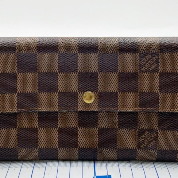 Louis Vuitton #280 Damier Ebene Sarah Long Bifold Wallet - Picture 1 of 10